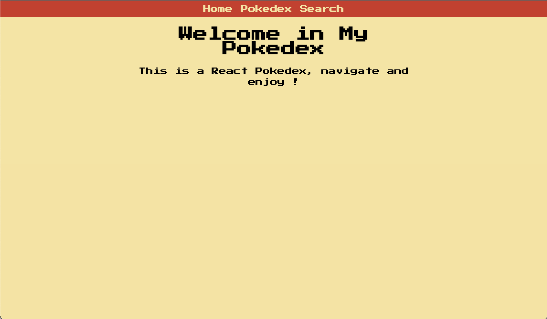 Interface de l’application Pokédex React avec cartes Pokémon